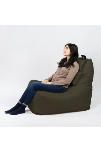 Pufrelax Fotoliu puf, Miraggio, perna inclusa, material impermeabil, Cappuccino