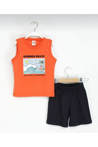 Dmb Boys Printed Strap T-Shirt Elastic Waist Shorts Set