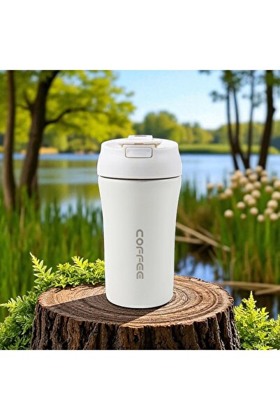 Kuzey Tacı Stainless Steel Double Layer Thermos 480 ml White