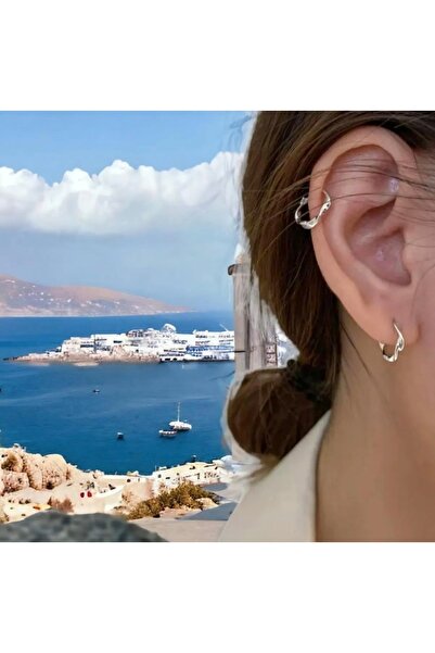 İnci Çelik gümüş renk 1.5 cm burgulu halka küpe /kararmaz antialerjik