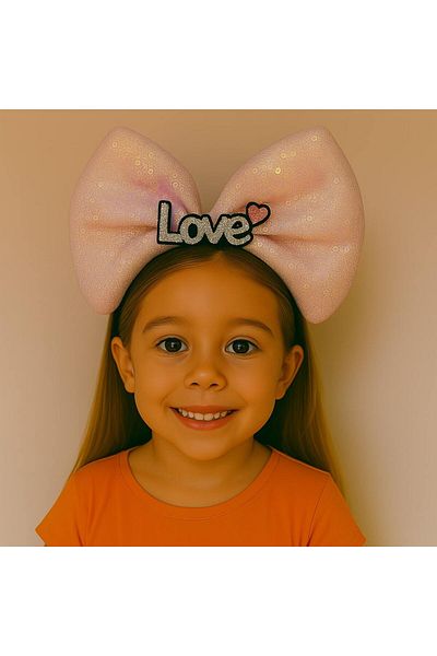 doremodam Pink Bow Crown with Led Light and Love Written – Girl's Party Crown - 718125-1453
