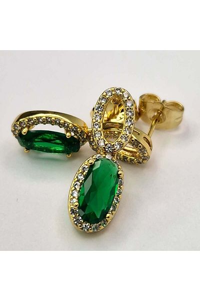 My Bijoux Emilia Green gold plated earrings