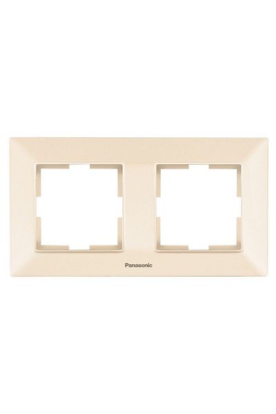 PANASONIC Cadru orizontal cu 2 canale, bej, Arkedia Slim