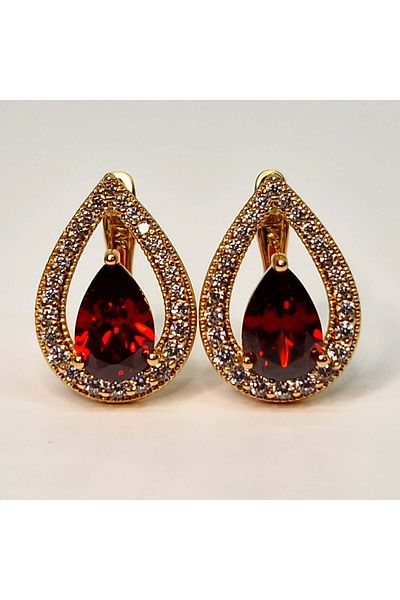 My Bijoux Cercei placati cu aur Francesca Red