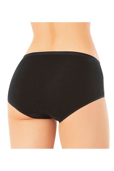 siyalife Women's Combed Cotton Black Bato Panties Slip Bikini