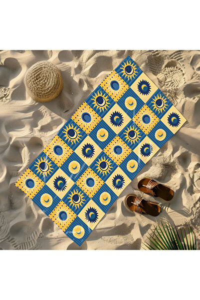 Piloji Sun - Moon Pattern Printed Beach Towel - 75X150 cm Soft Textured, Quic...