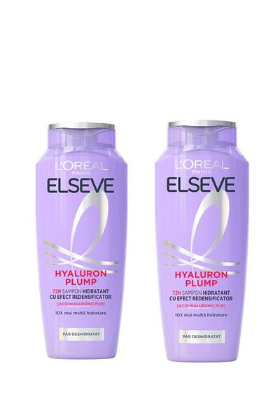 L'oreal Șampon Elseve cu aromă de Hyaluron pentru păr hidratant, 250 ml x 2 buc.