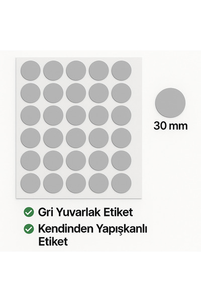 Kalite Barkod Okrugla etiketa 30 mm siva 600 komada etiketa - Kvalitetan barkod