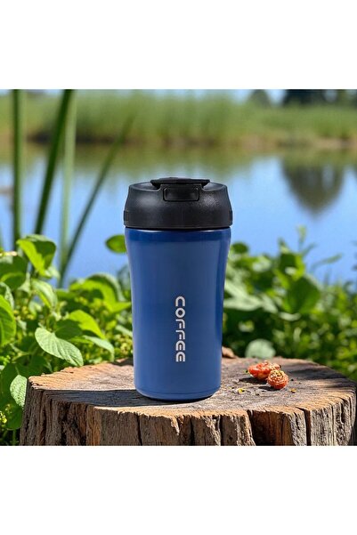 Kuzey Tacı Stainless Steel Double Layer Thermos Navy Blue