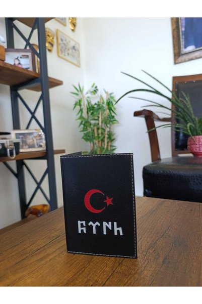 EFE DERİ Flag Printed Leather Stitched Car License Case Container Auto License Holder Car License Protector