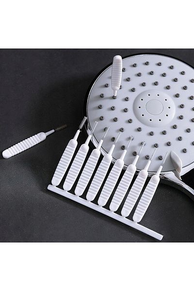 Aptel Set of 10 shower cleaning brushes, plastic, white, 10x7x1 cm