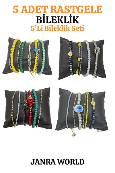 5 Random Bracelets - Beaded Colorful Women's Jewelry Set - Gift & Surprise Pack