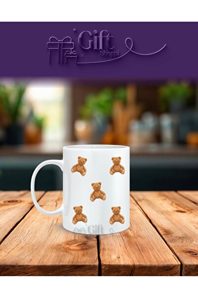 giftshoppi كوب تيدي بير تيدي بير عالي الجودة مطبوع عليه كوب قهوة سيراميك