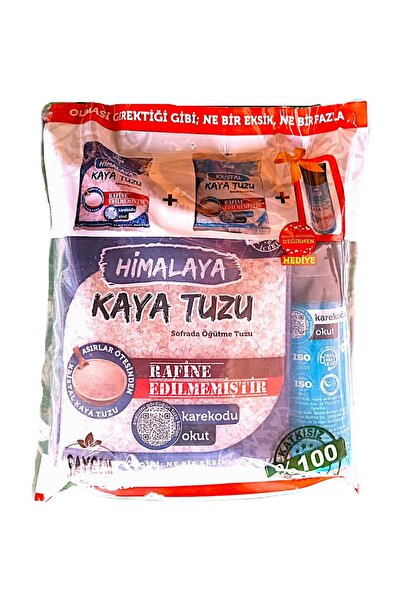 Saygın KAYA TUZU DEĞİRMEN HEDİYELİ ÜÇLÜ SET 500G+500G+110G
