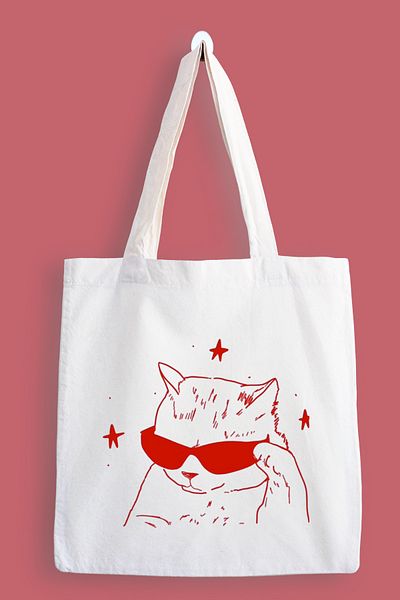 designedfy Cool Cat Waterproof Printed Cloth Bag, Tote Bag