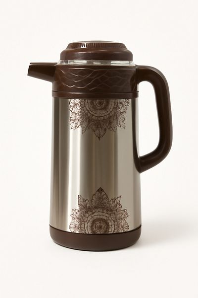 TSUMAB Bister Premium Vacuum Flask – 1.3L Decorative Stainless Steel (Brown)