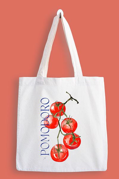 designedfy Pomodro Tomato Waterproof Printed Cloth Bag, Tote Bag