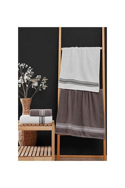 Home 4-Piece Bath Towel Set Elvin - (2 Pieces 70X140 + 2 Pieces 50X90)