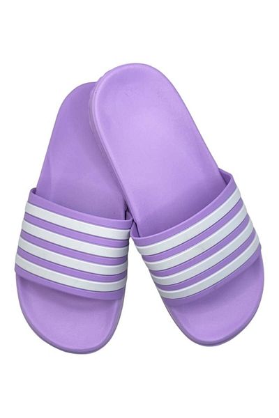 TECOS Papuci de plaja sau piscina pentru dama, Tecos®, marime 36, mov, 23 centimetri, model cu dungi