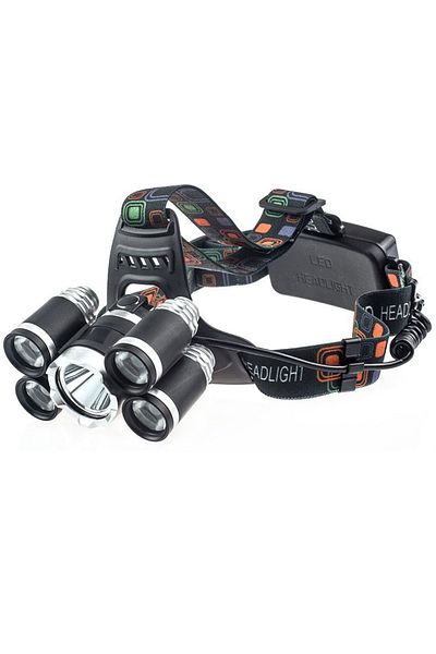 Blasko Lanterna frontala de mare putere cu LED si 2 acumulatori, intensitate reglabila, ideala pentru campi