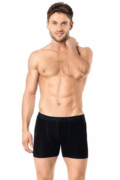 İki Yıldız Men's Lycra Cotton Combed Boxer 3 Pack 12020