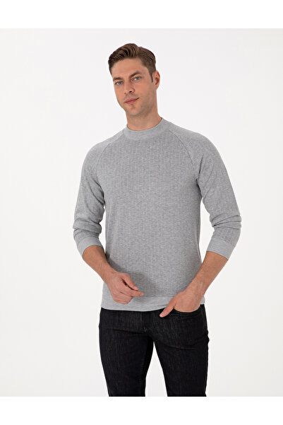 Pierre Cardin Açık Gri Melanj Regular Fit Sweatshirt 50313899-VR091
