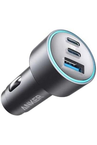 Anker Car Charger 535 with Dual USB-C and USB Ports 67W, Gray