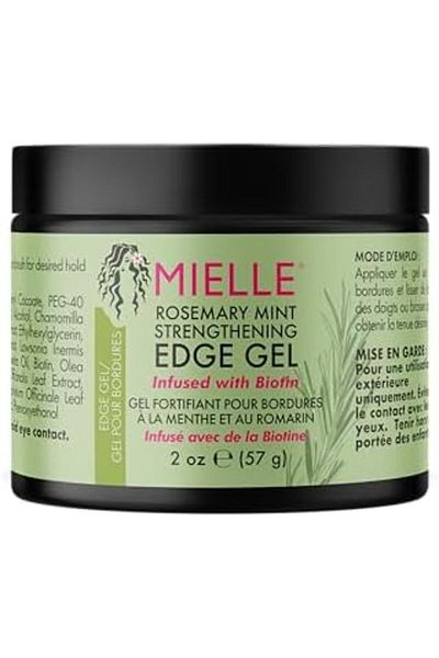 mielle organics Mielle Rosemary Mint Strengthening Edge Gel, Biotin & Essential Oil Hair Styling Treatment, 57 ml (P