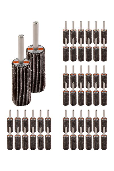 Lawazim Pro7 Sanding Flap Wheel 50pcs -20x50mm 220 Grit, 6mm Shank for Drill, Metal & Wood Polishing