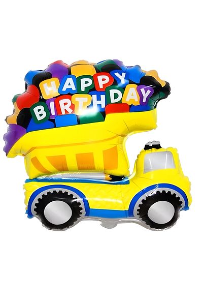 Parti dolabı Happy Birthday Truck Foil Balloon Construction Concept Birthday Balloon Engineering Vehicle