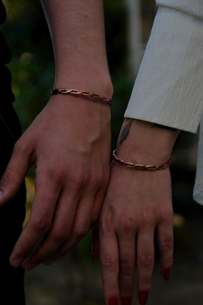 signoraerica Burgu Desen Bakır Bileklik