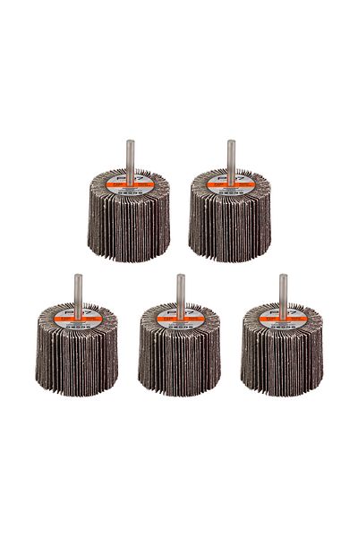 Lawazim Pro7 Sanding Flap Wheel 5pcs - 60x50mm 220 Grit, 6mm Shank for Drill, Metal & Wood Polishing