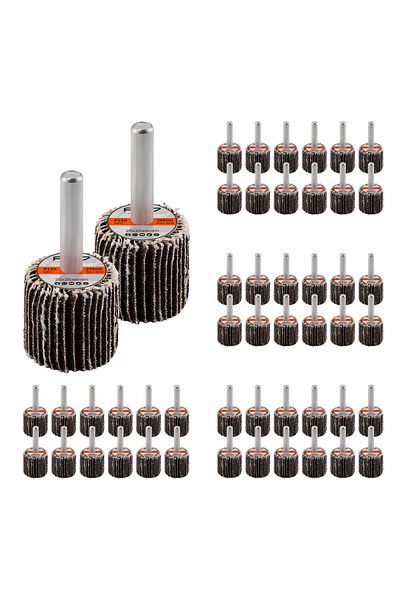 Lawazim Pro7 Sanding Flap Wheel 50pcs -25x25mm 120 Grit, 6mm Shank for Drill, Metal & Wood Polishing