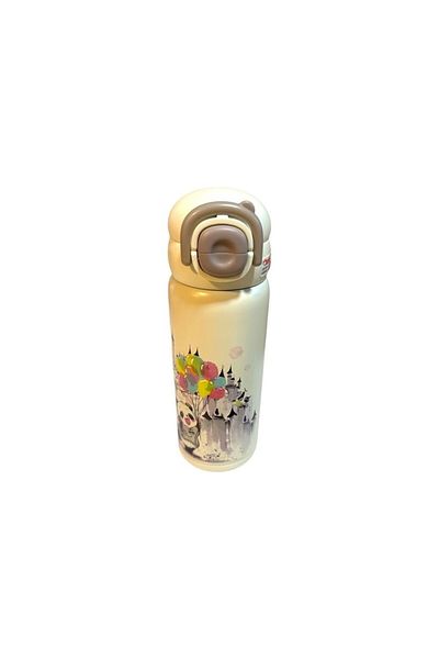DILLER Steel Flask - Water Bottle Thermos Stainless Cute Panda Double Lid 600 ml D9252