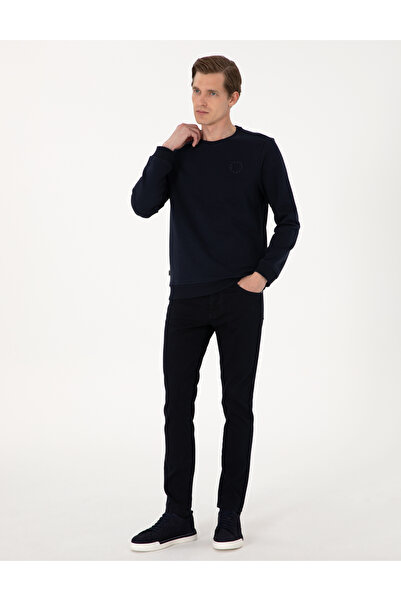 Pierre Cardin Lacivert 3 İplik Regular Fit Bisiklet Yaka Basic Sweatshirt 50314978-VR033