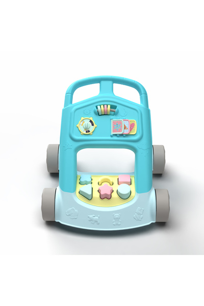 Uniqlion 2'si 1 Arada Yürüme Yardımcısı İlk Adım Arabası ve Şekil Eşleştirme Oyuncağı , 10 Ay+