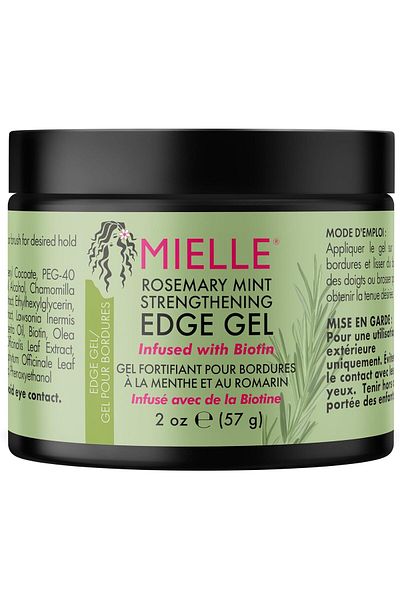 mielle organics Mielle Rosemary Mint Strengthening Edge Gel, Biotin & Essential Oil Hair Styling Treatment, 57 ml (P