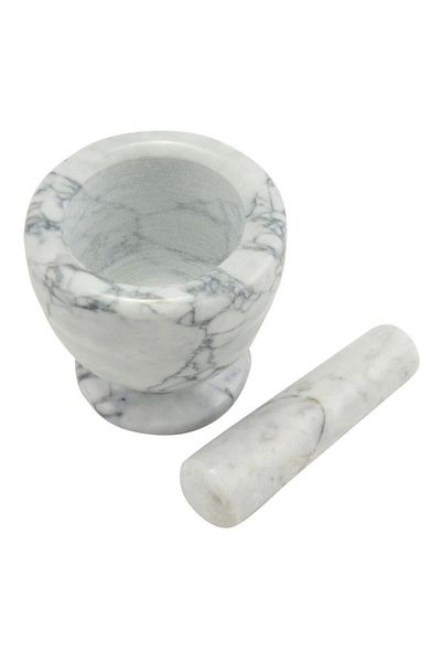 Perfect Home Mortar and pestle, marble, diameter 10 cm, pestle 11.5 cm