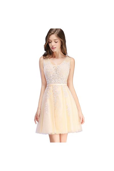 OEM Short ivory wedding dress with lace