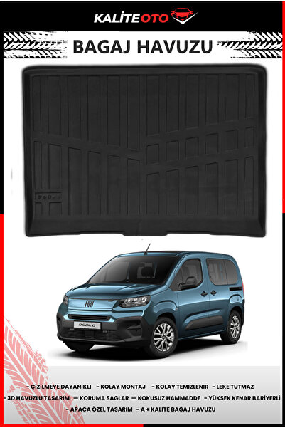 ko kaliteoto Fiat Doblo 2025 Model Yeni Logolu 4D Araca Özel Bagaj Havuzu Pas...