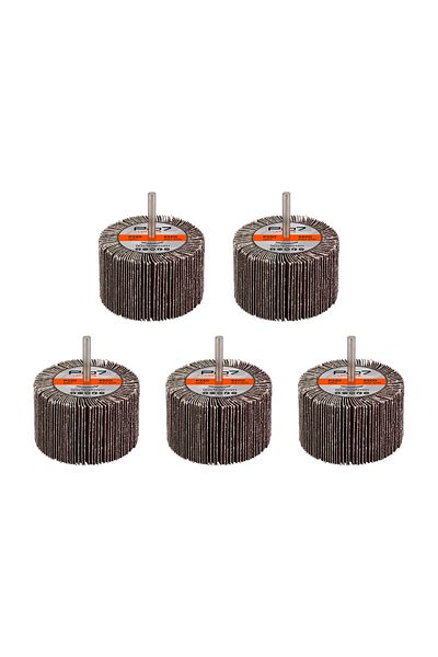 Lawazim Pro7 Sanding Flap Wheel 5pcs - 80x50mm 220 Grit, 6mm Shank for Drill, Metal & Wood Polishing