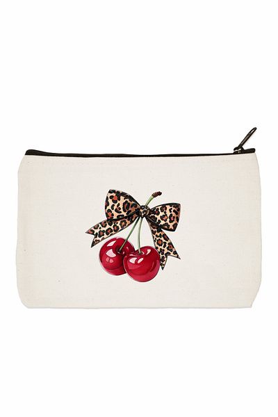 designedfy Τσάντα μακιγιάζ Leopard Cherry Printed