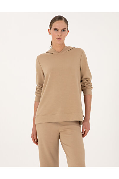 Pierre Cardin Beige Oversize Modal Blend Hooded Sweatshirt 50314972-Vr011