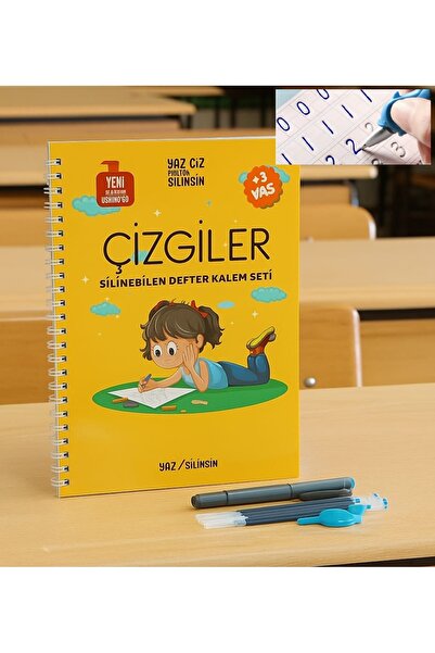 LRS STORE مجموعة الكتابة السحرية من خطوط مموجة منقوشة قابلة للمسح لتدريس الكت...