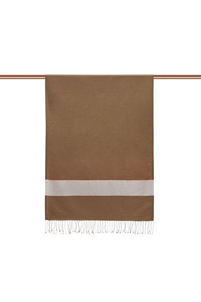 ipekevi Mink Powder Striped Silk Shawl