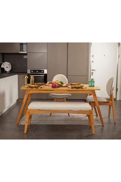 VOWTURKEY Touch Iskandinav El Işçiliği 2 S 1bank 1 Masa Gürgen Iskelet Meşe R...