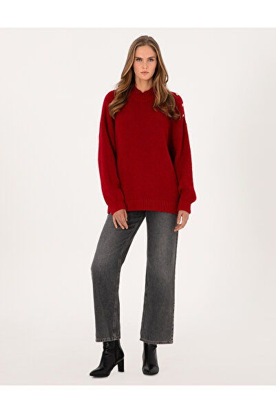 Pierre Cardin Kırmızı Comfort Fit Yarım Balıkçı Kazak 50316342-VR030