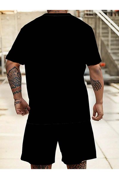 ACTIVE MODA - Men's Short Sleeve Tshirt - Shorts 2-Piece Set 1St Class Quality Cotton Fabric Oversize Printed