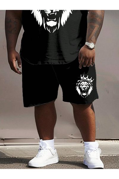 ACTIVE MODA - Men's Short Sleeve Tshirt - Shorts 2-Piece Set 1St Class Quality Cotton Fabric Oversize Printed