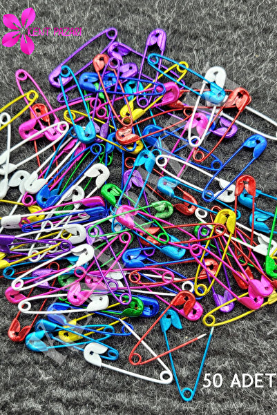 Kent Pazarı Mini Çatal Iğne–50 Adet | 2 Cm | Renkli Çengelli-kancalı Iğne | Pratik Ve Dayanıklı Sabitleyici